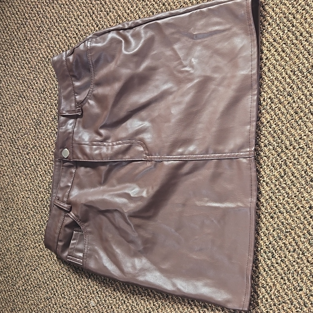 Charlotte russe brown pleather mini skirt
